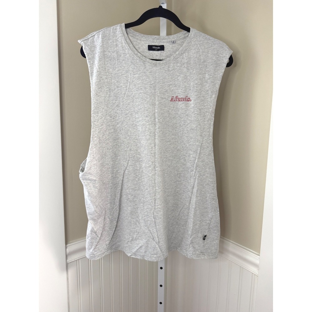 Afends Heather Grey Graphic Muscle Tank Top Size Large
